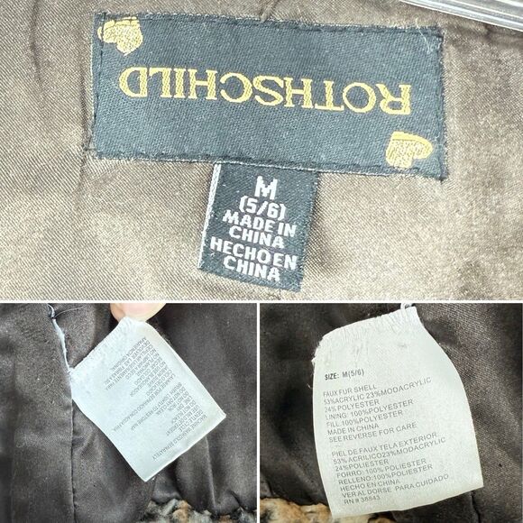 Rothschild Girl’s Leopard Print Faux Fur Jacket Coat, Size M 5/6 - Picture 10 of 16